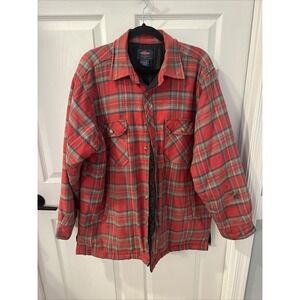 Big Yank Jacket Mens sz XL Plaid Quilt Lined Flannel Shacket workwear distressed